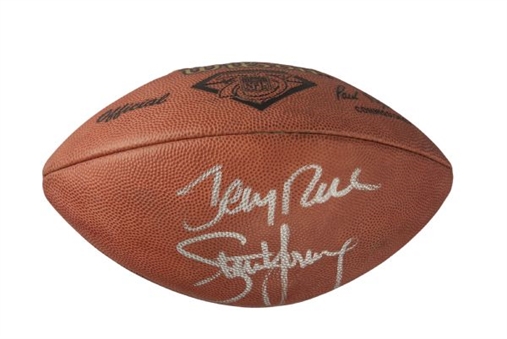 Jerry Rice & Steve Young Dual Signed 1995 NFC Championship Game Used Football